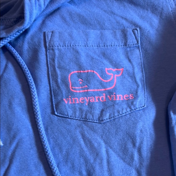 Vineyard vines medium lightweight hoodie medium Blue Hoodie with Pink Logo - Picture 4 of 6
